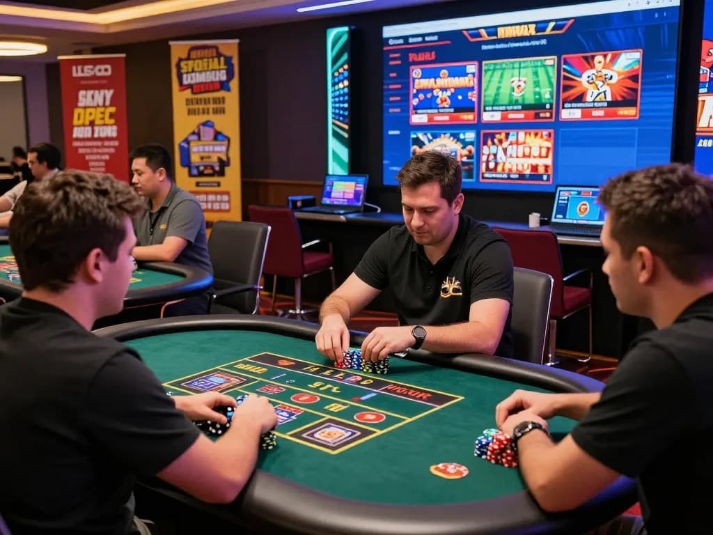 Engaged players experience okwin’s dynamic online gaming environment with vibrant casino tables and exciting promotions.