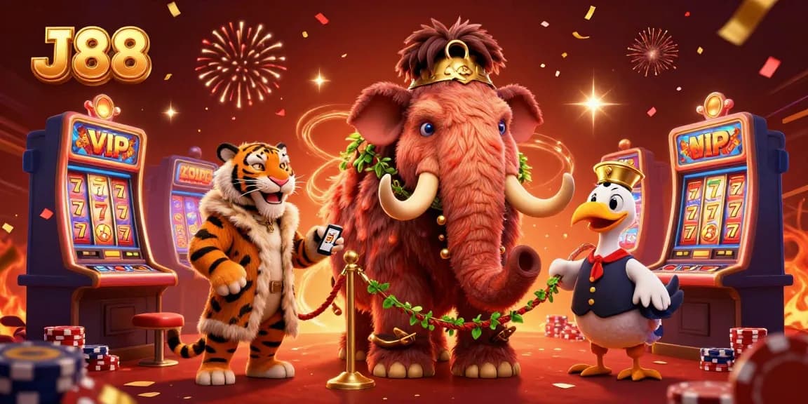 Experience the excitement of J 88 casino gaming through vibrant characters and immersive elements.