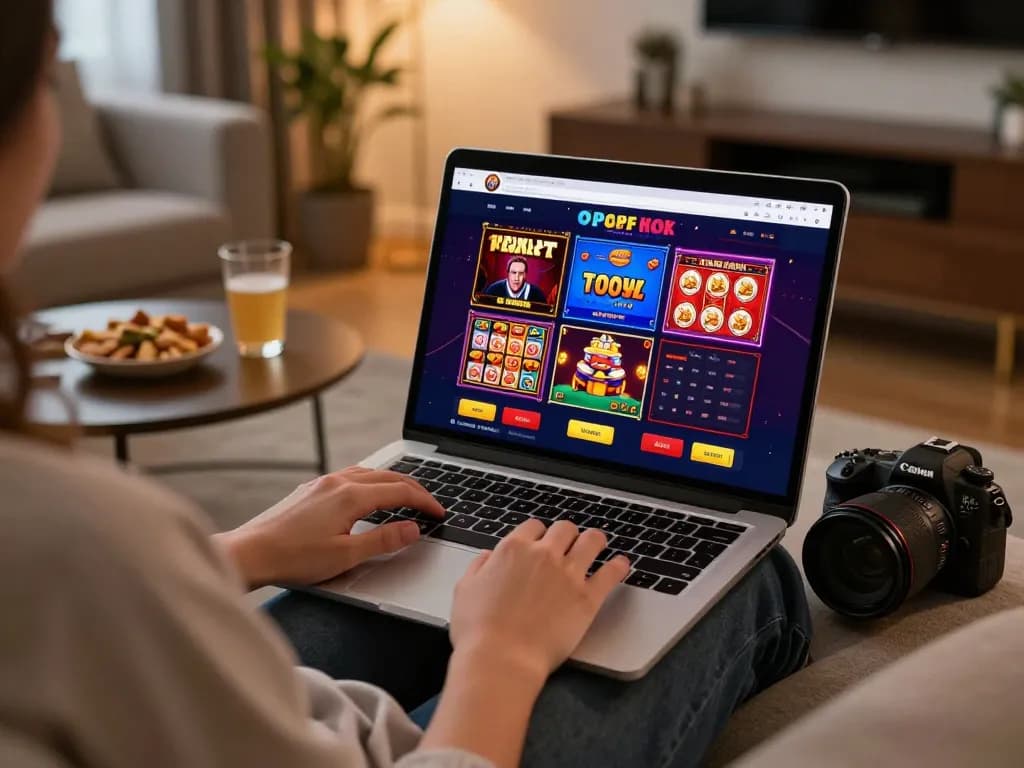Kuwin online player engaging with casino games from the comfort of their home.