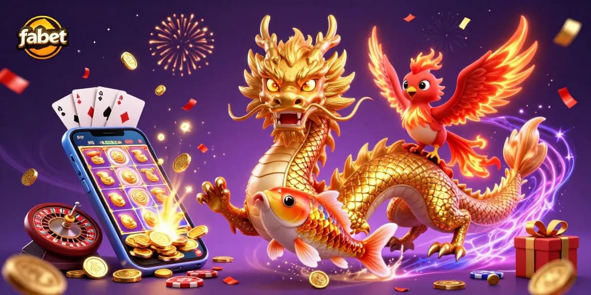 Experience the thrill of playing fabet in a vibrant 3D casino scene featuring dynamic gaming elements.