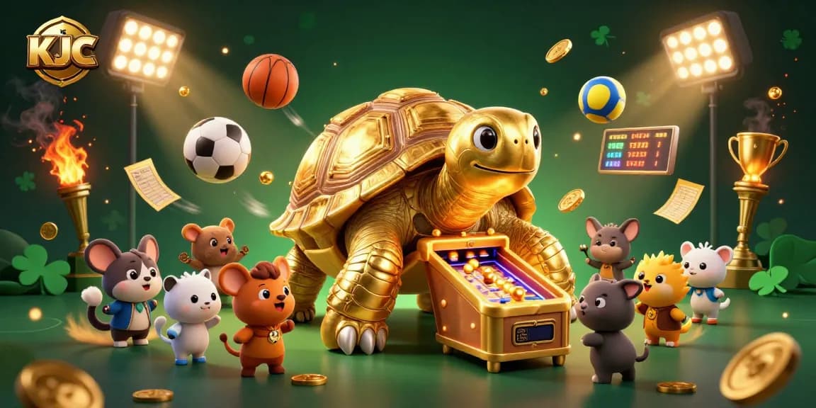 KJC offers thrilling sports betting with exciting golden tortoise pinball games and colorful sports balls
