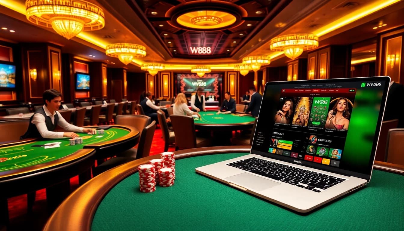 Experience the thrill of WW88 gaming with vibrant poker tables and professional dealers.