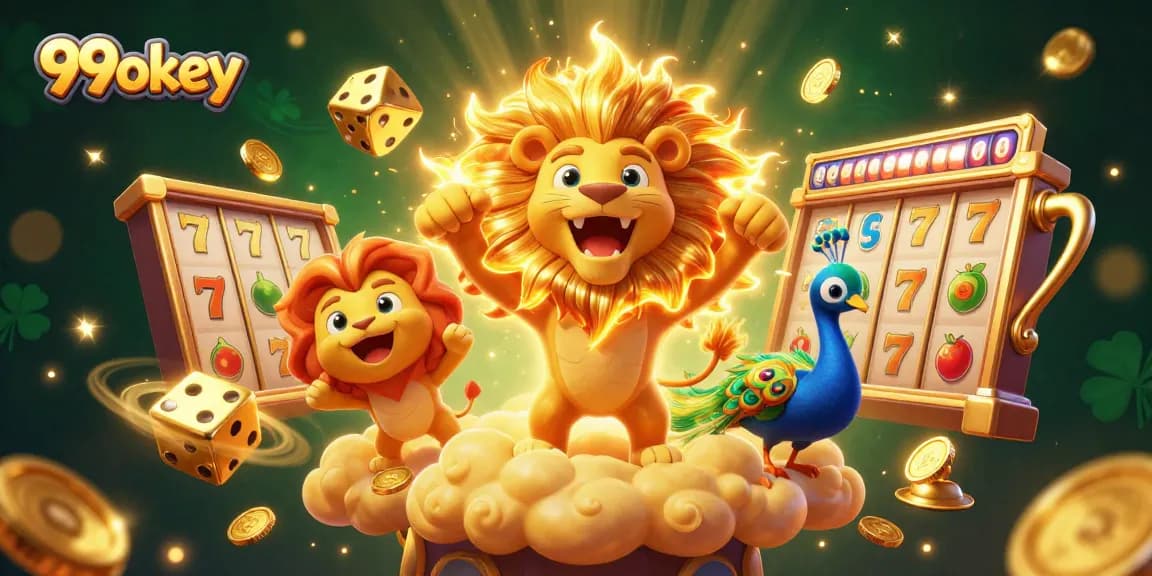 Spin to win at 99okey with vibrant 3D slots and golden jackpot elements in action.
