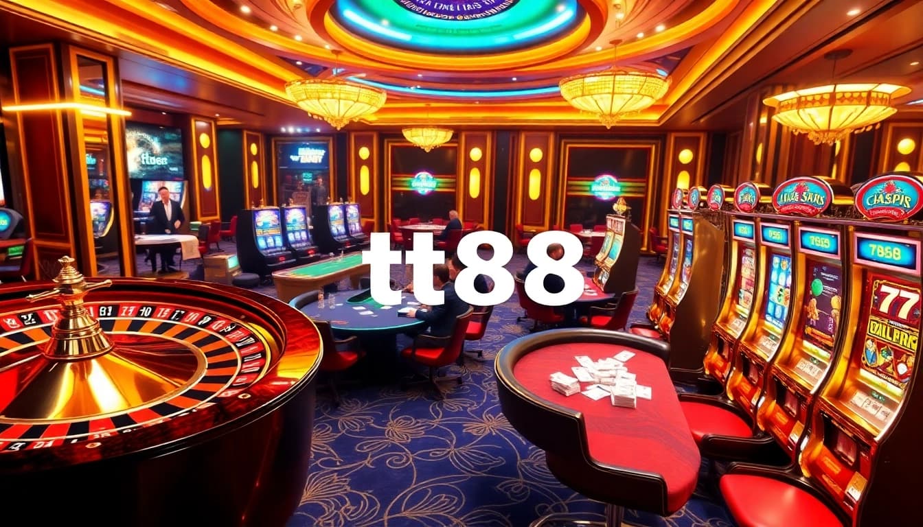 Experience the thrill of gaming at tt88, where excitement meets luxury in a bustling casino atmosphere.