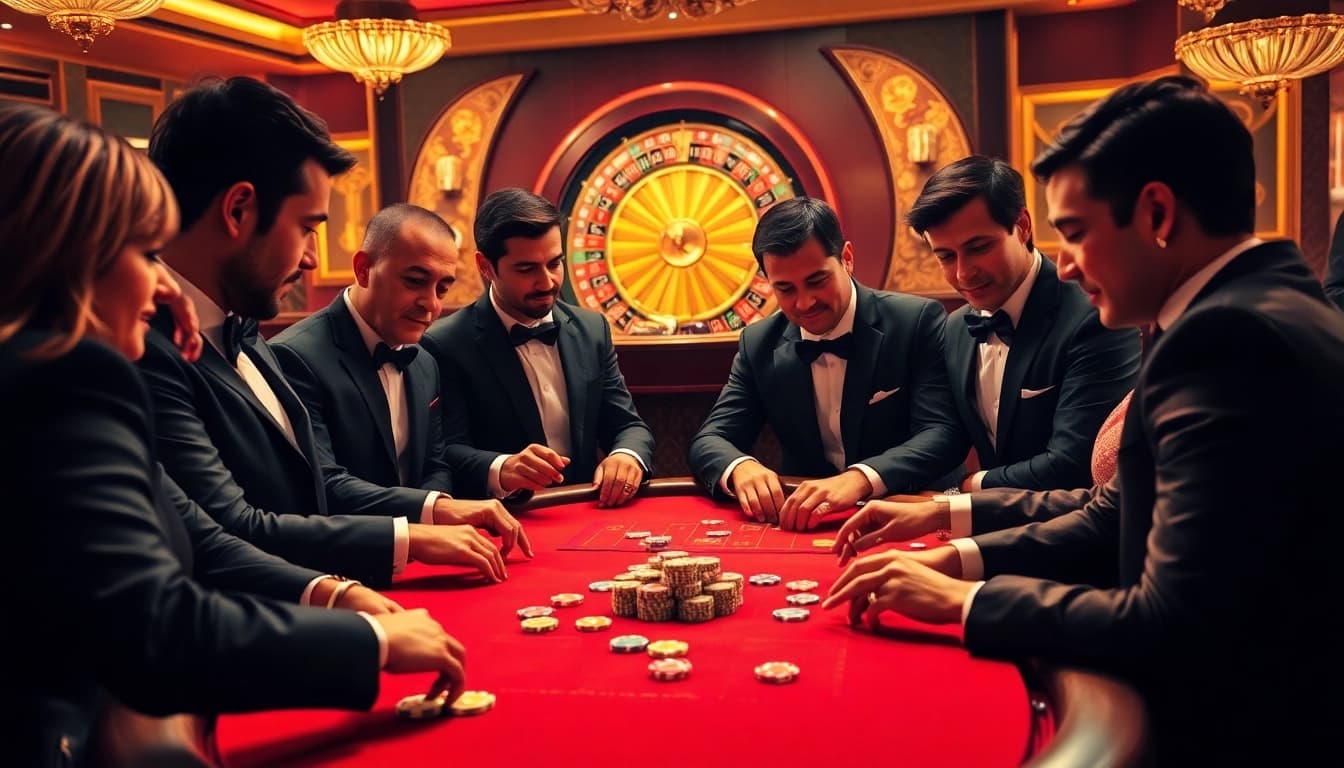 Players enjoy thrilling poker action at https://vu88.tech/ casino's luxurious tables.