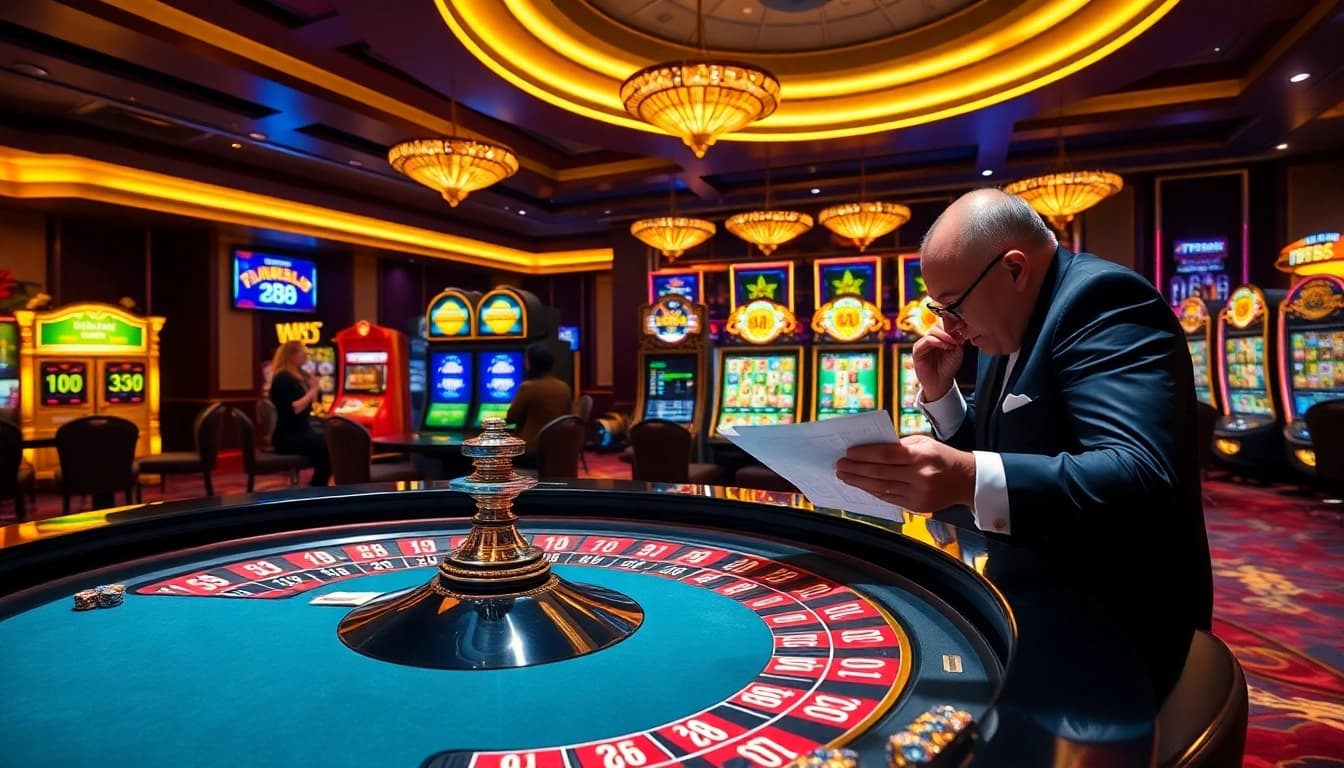 Experience excitement at TP88 casino with roulette, chips, and thrilled players in luxurious surroundings.