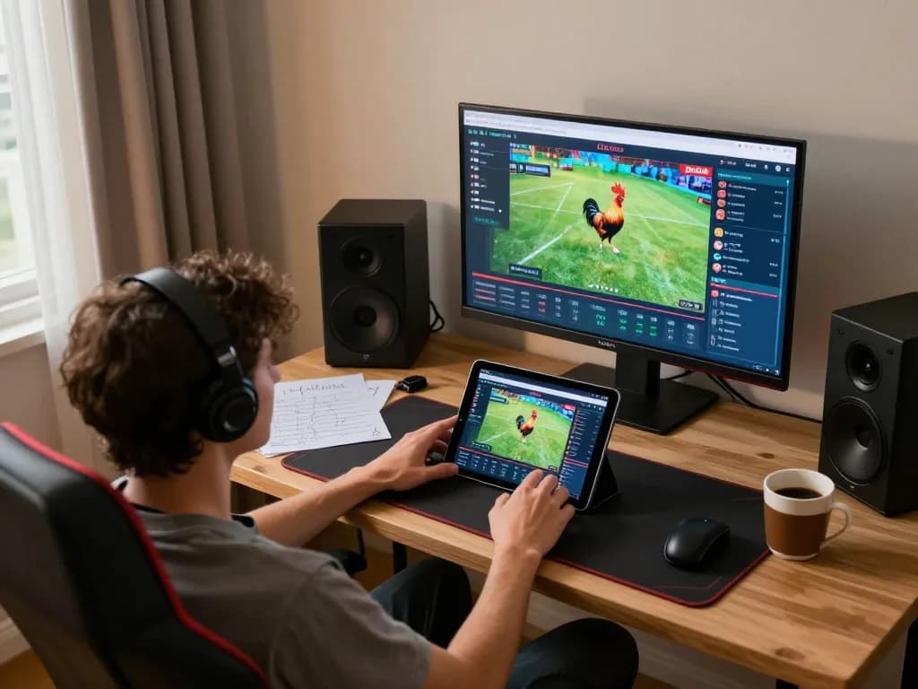 Players enjoy live rooster betting on DAGA platform with engaging statistics and notes