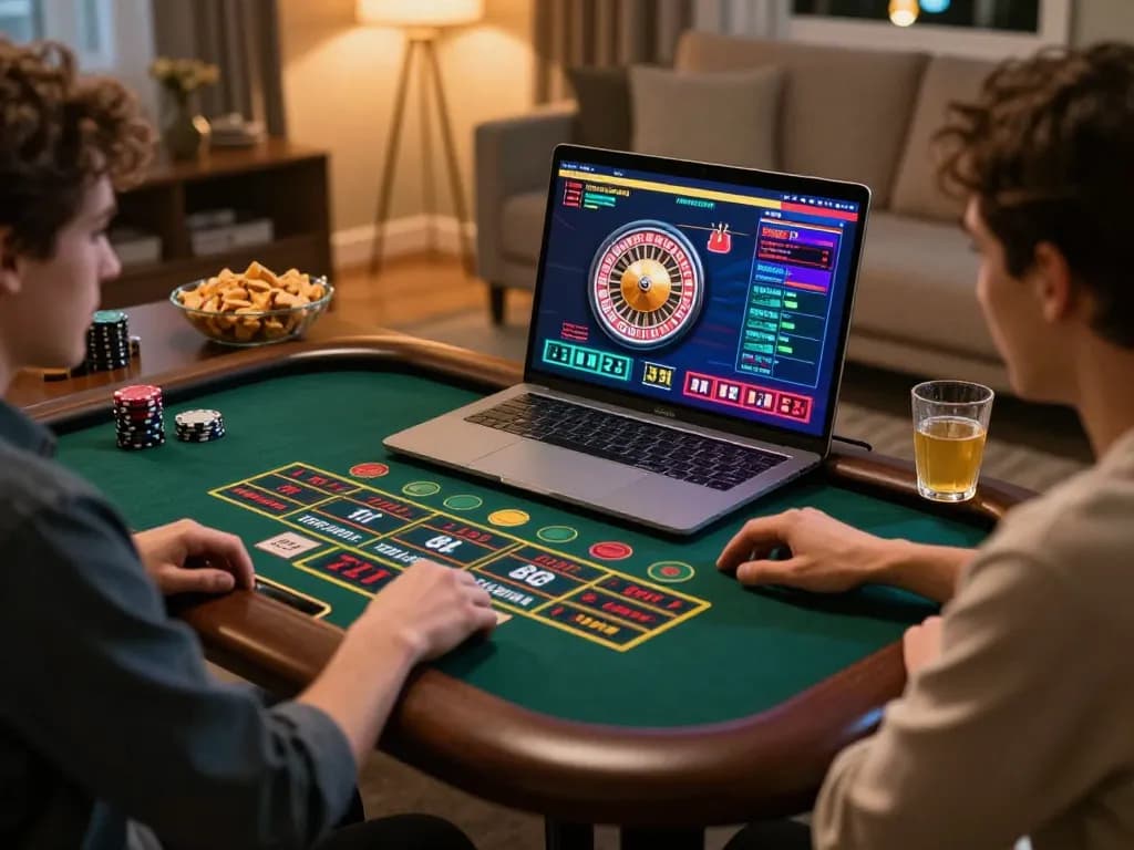 Player enjoying an online casino experience on Vuabet88 with live dealer roulette game on screen