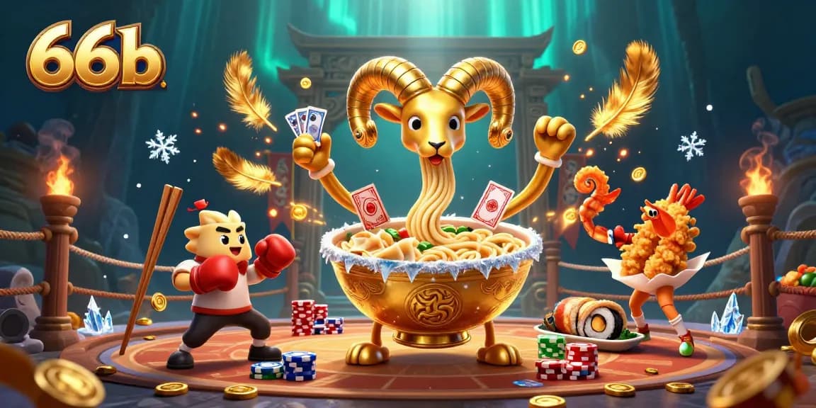 Experience thrilling action with 66b's vibrant 3D casino illustration showcasing dynamic gaming energy.