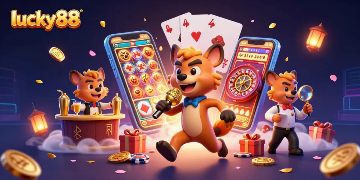 Experience the thrill of lucky88 with a 3D cartoon hyena comedy casino scene full of action.