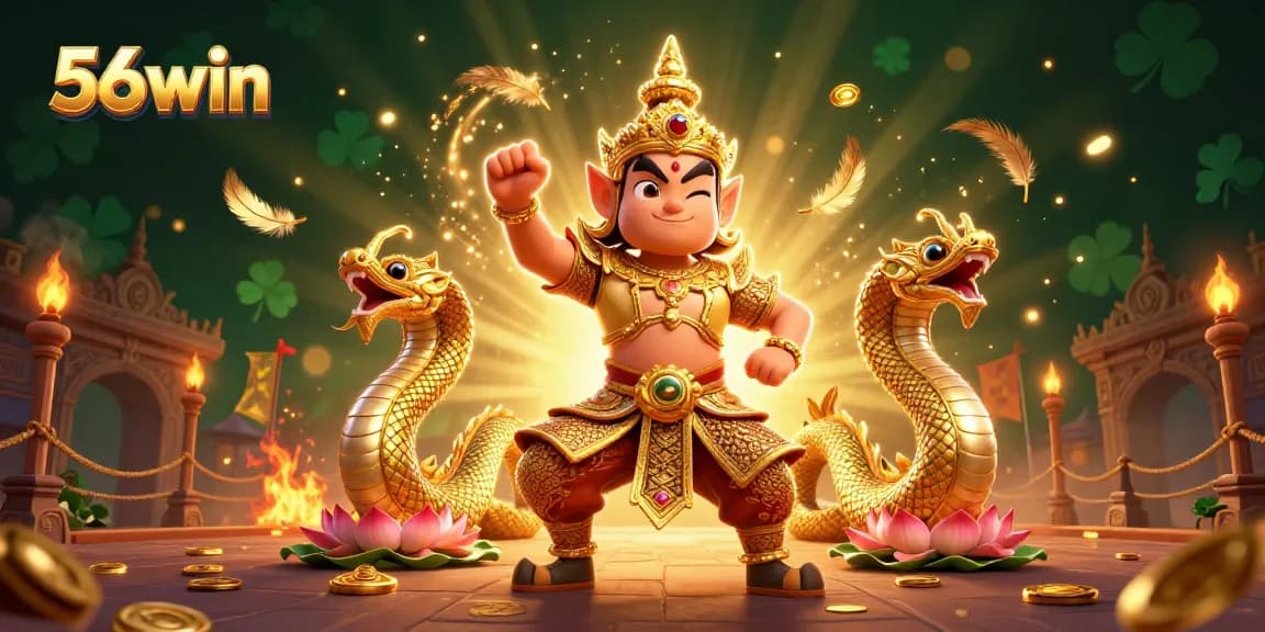 Experience thrilling action with 56win's vibrant 3D casino scene showcasing exciting gaming elements.