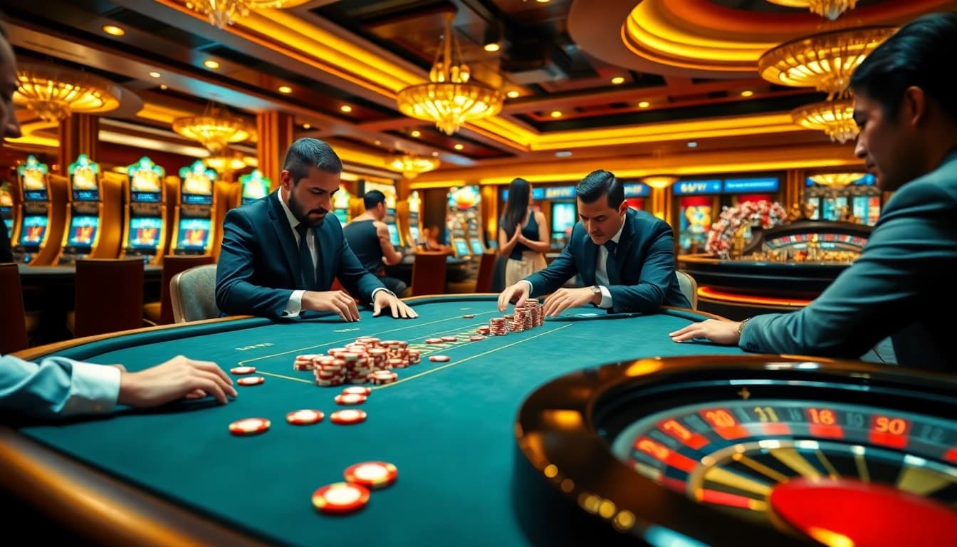 Exciting gameplay at 68VIP casino with professional dealers and high-stakes poker action.