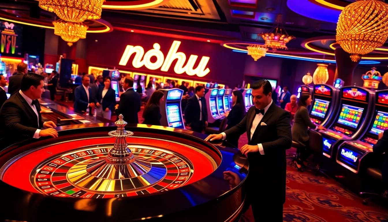 Experience the thrill of gaming with nohu-themed roulette tables and vibrant casino atmosphere.