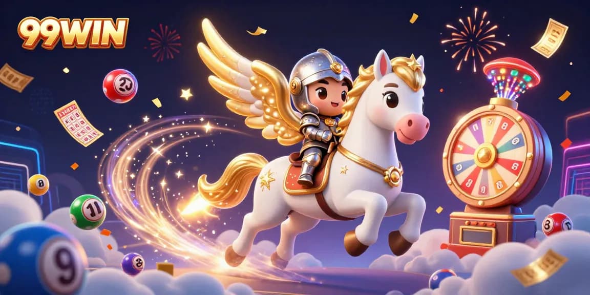 Experience exhilarating wins with 99WIN in a vibrant 3D casino illustration featuring dynamic elements.