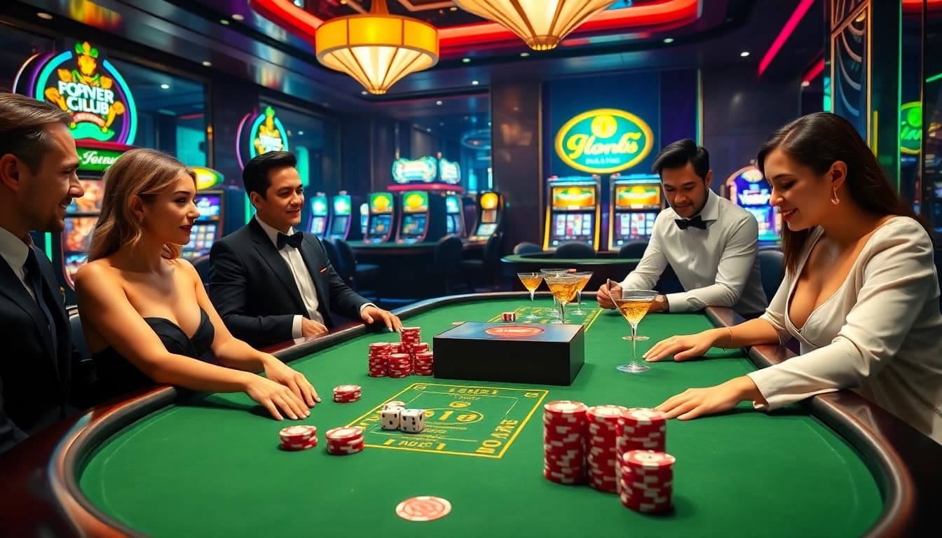 Enjoying a thrilling game at lixi88 club with professional dealers and vibrant casino atmosphere.