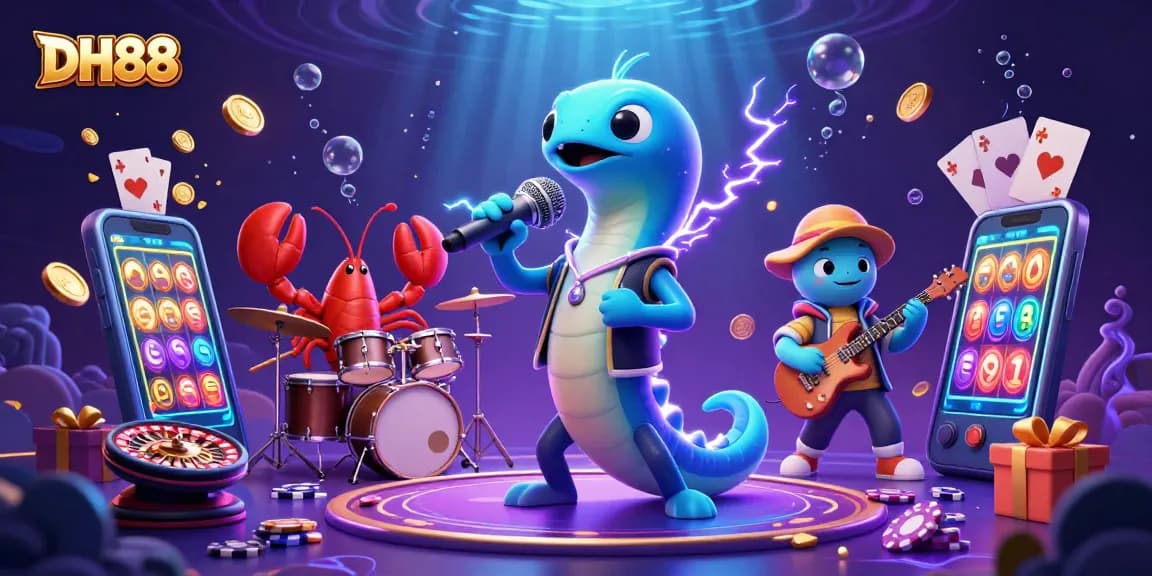 Play slots and win big at DH88 with vibrant underwater casino fun featuring lively characters.