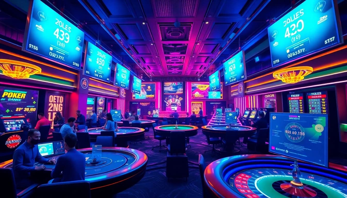 Discover the vibrant online casino experience at 8kbettt.co with engaging gaming scenes.