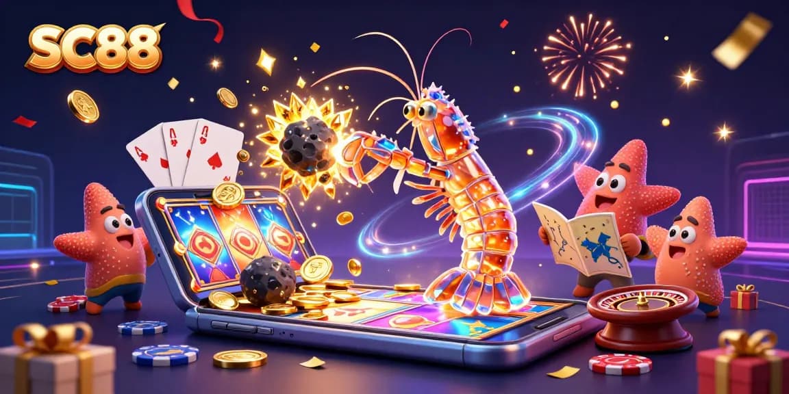 Engage with SC88’s thrilling slot games featuring cartoon characters and dazzling gold coins.