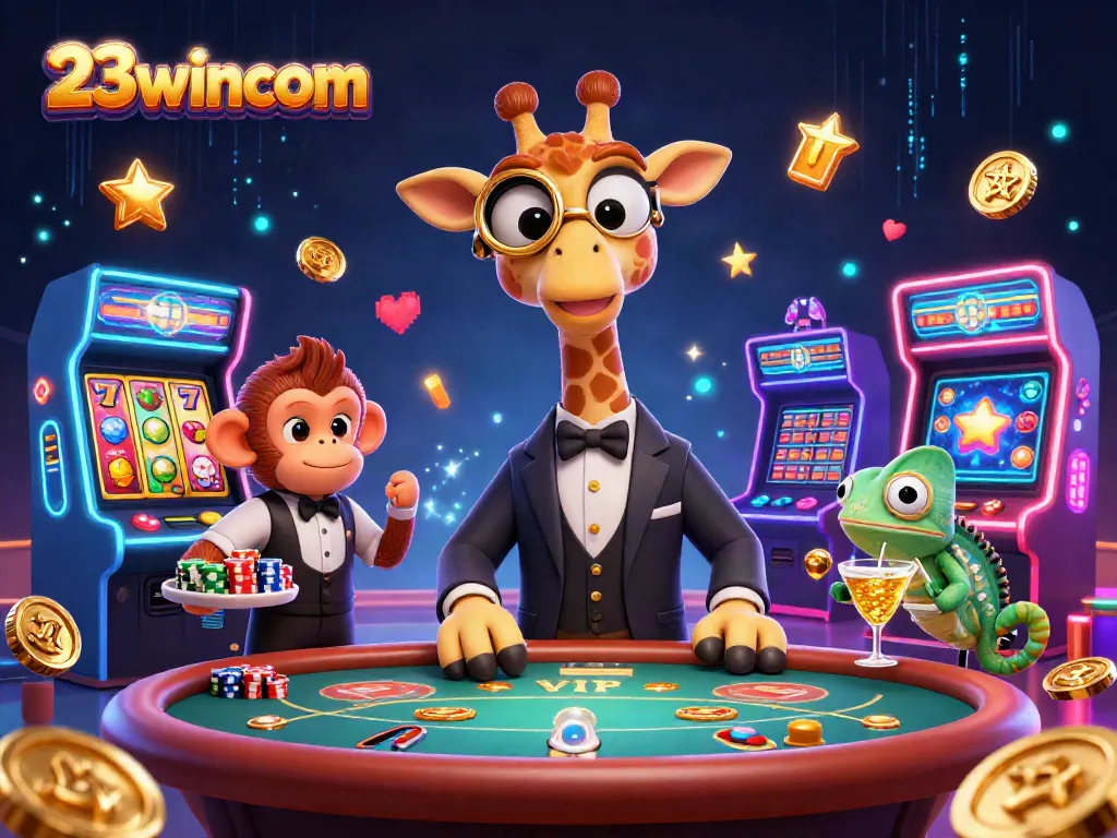 Experience thrilling action with 23wincom on the vibrant VIP poker scene featuring unique characters and slot games.
