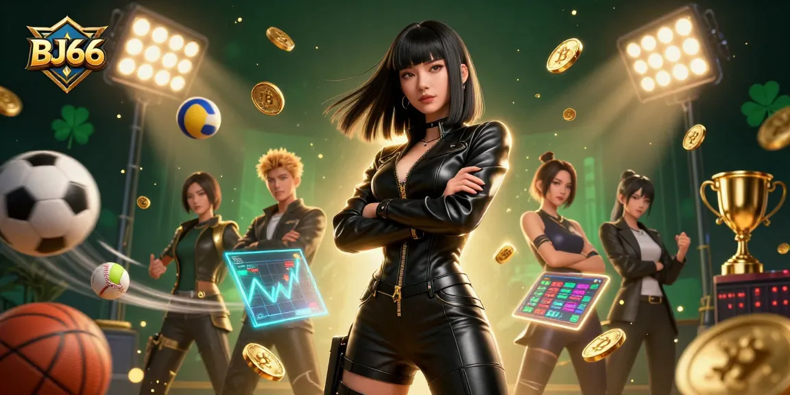 Engage in thrilling gaming at BJ66, captivated by a stunning casino-themed 3D scene.