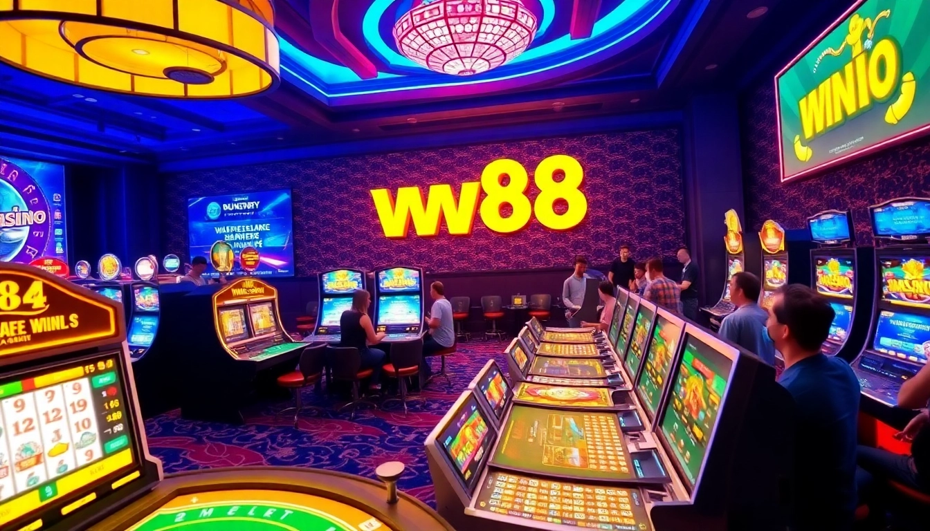 Exciting online casino scene at ww88 with players enjoying baccarat and slot games.
