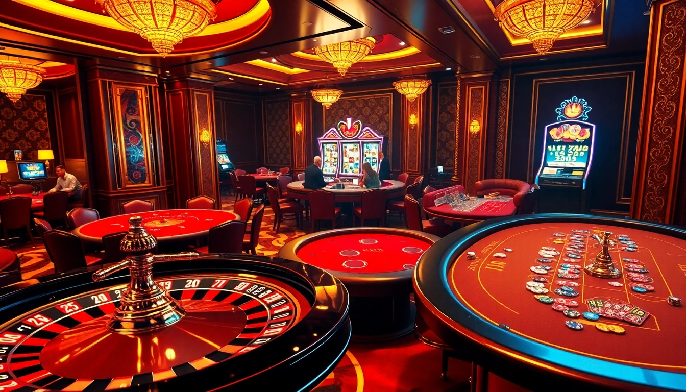 Players immersed in the thrill of gambling at a lavish casino, inspired by hhkungfu tv's vibrant energy.