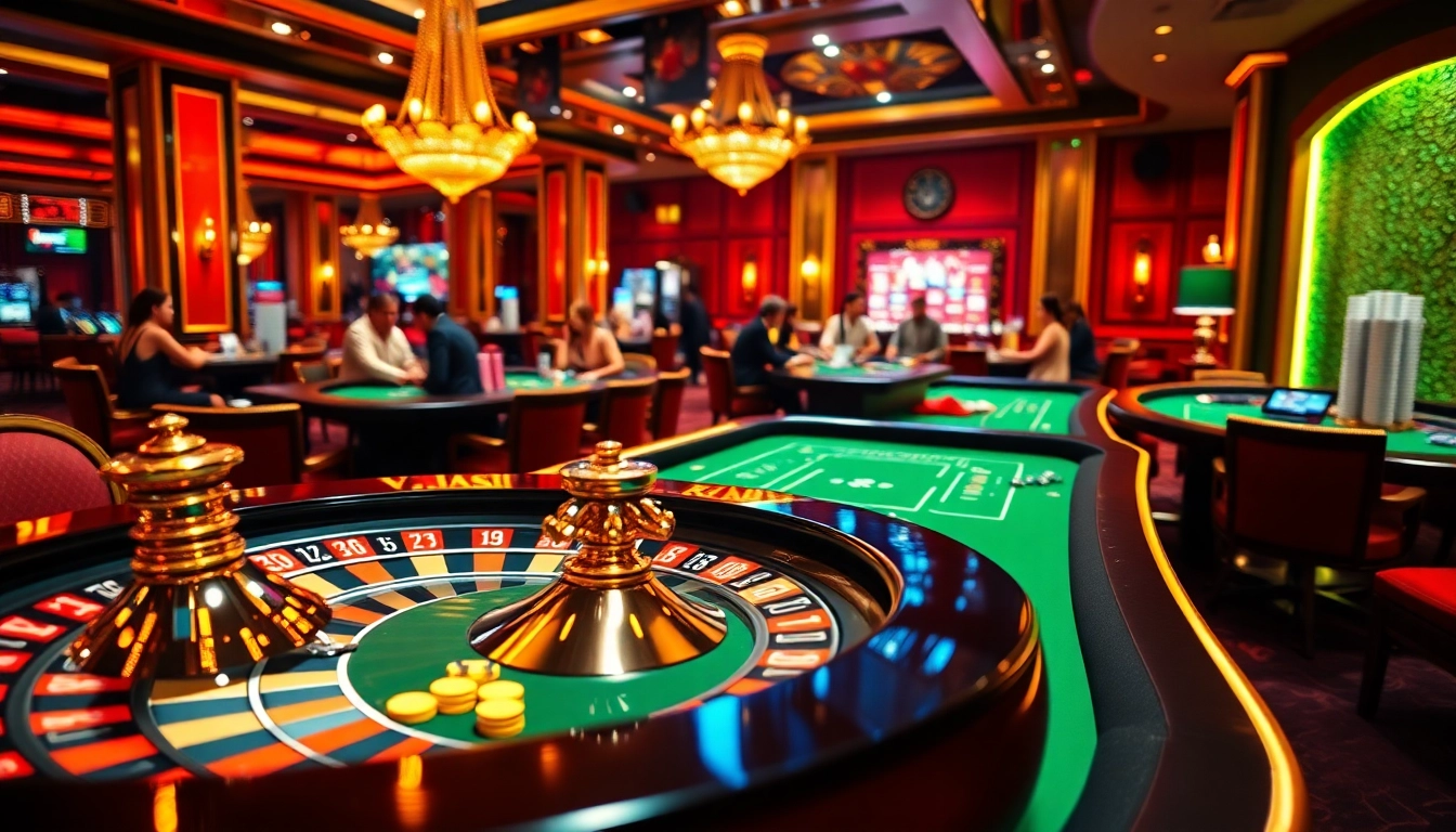Engaging players at a Vmax casino table enjoying high-stakes gambling.