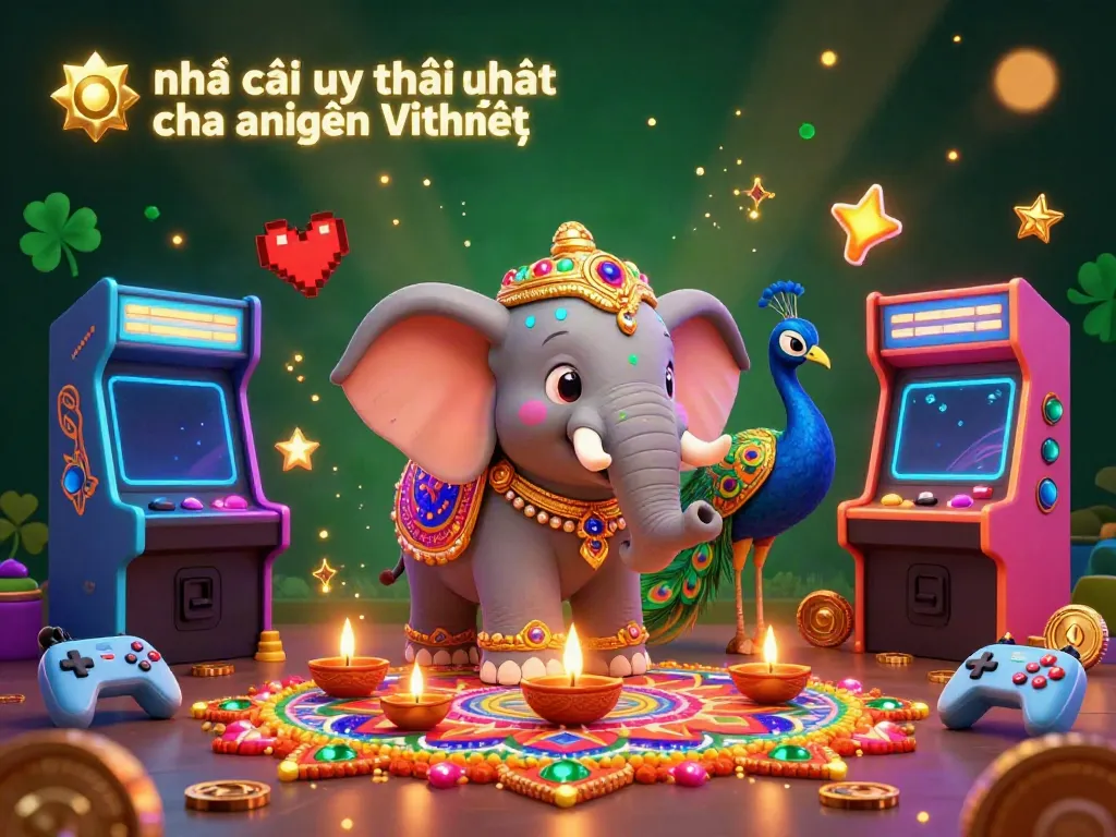 Experience vibrant gaming at nhà cái uy tín nhất cho người Việt with colorful characters and arcade elements.