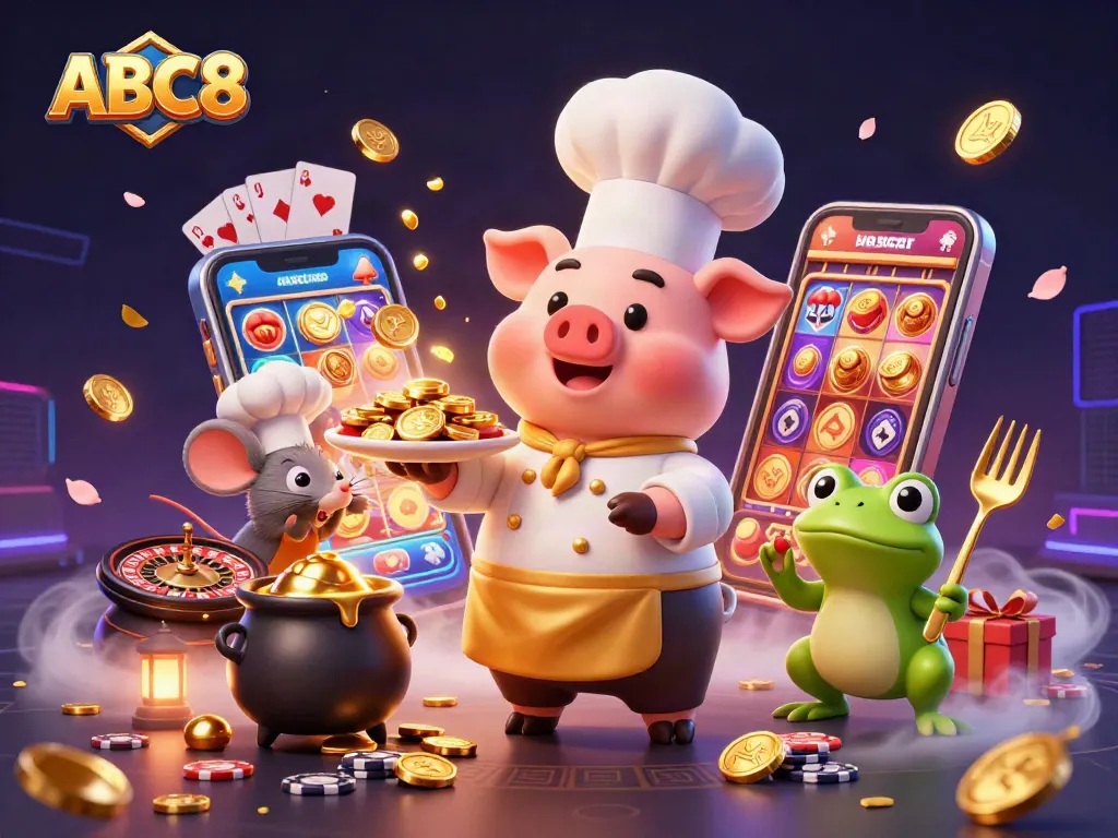 Experience the excitement of ABC8 with dynamic casino characters and golden rewards!