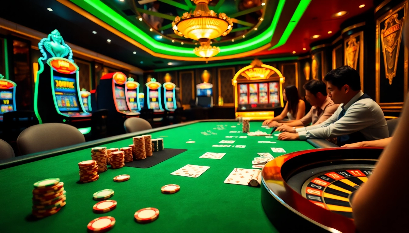 Experience the thrill of winning at 69vn casino games with vibrant chips and cards.
