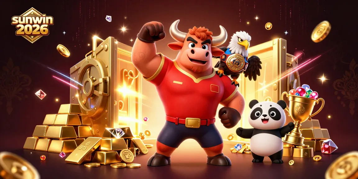 Experience exciting rewards with Sunwin 2026 at a vibrant casino victory scene.