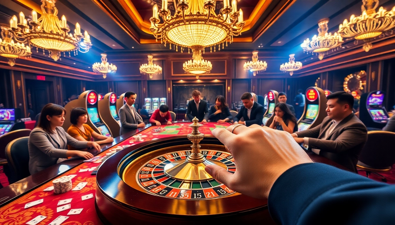Players engage with the TG88 roulette table, strategizing bets in a glamorous casino environment.
