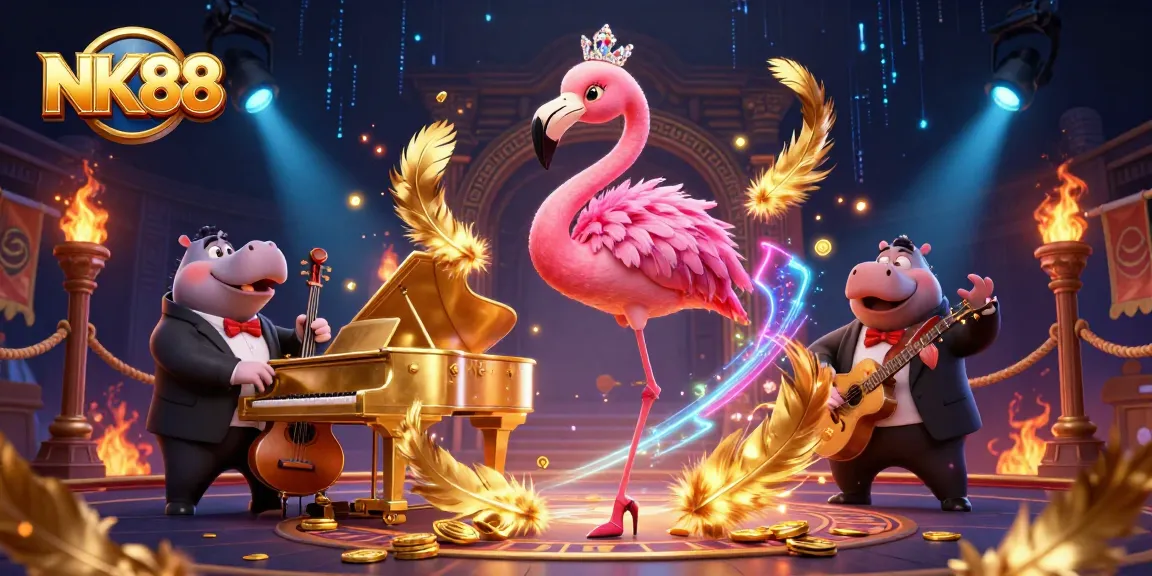 Experience thrilling gameplay at NK88 with vibrant casino elements and dynamic characters in an immersive scene.