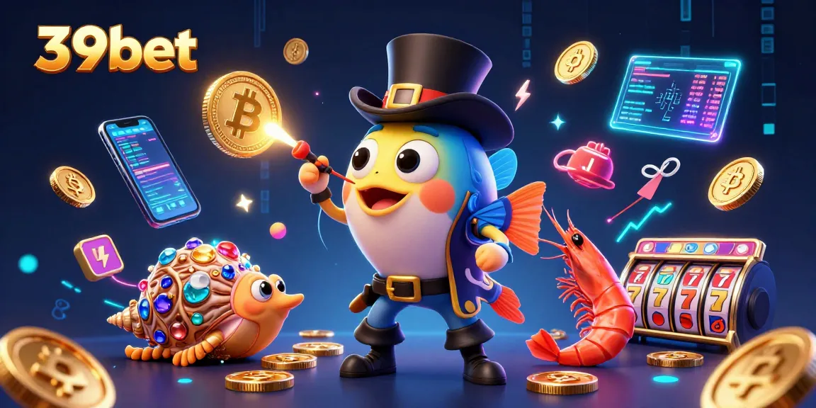 Experience exhilarating wins with 39bet as the anglerfish lures golden coins in this gaming illustration.