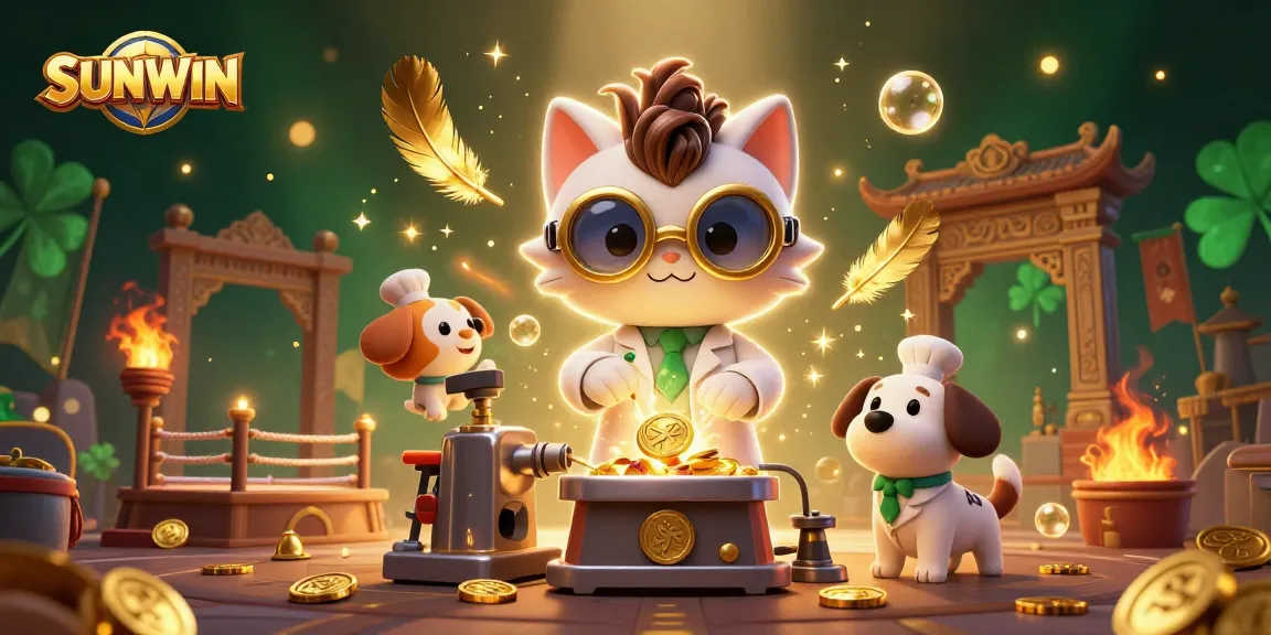 SUNWIN introduces an engaging online gaming experience with exciting characters, casino elements, and vibrant details in a dynamic setting.