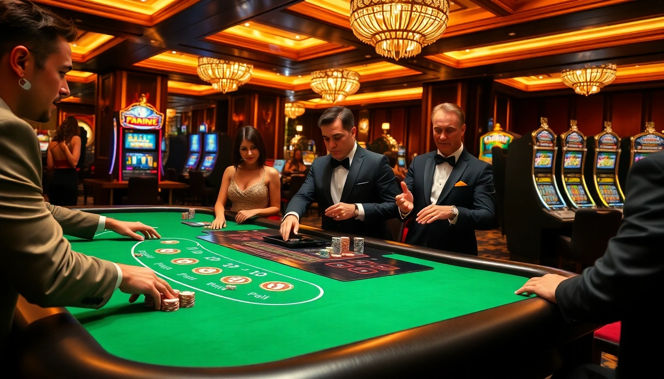Players enjoy a thrilling blackjack game at a Bongdalu-themed casino table with vibrant colors.
