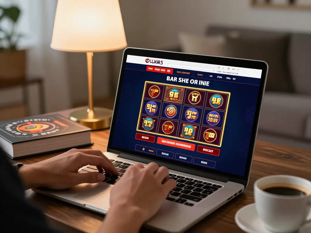 Experience thrilling gameplay on NK88 with online slot games at a stylish home setup.