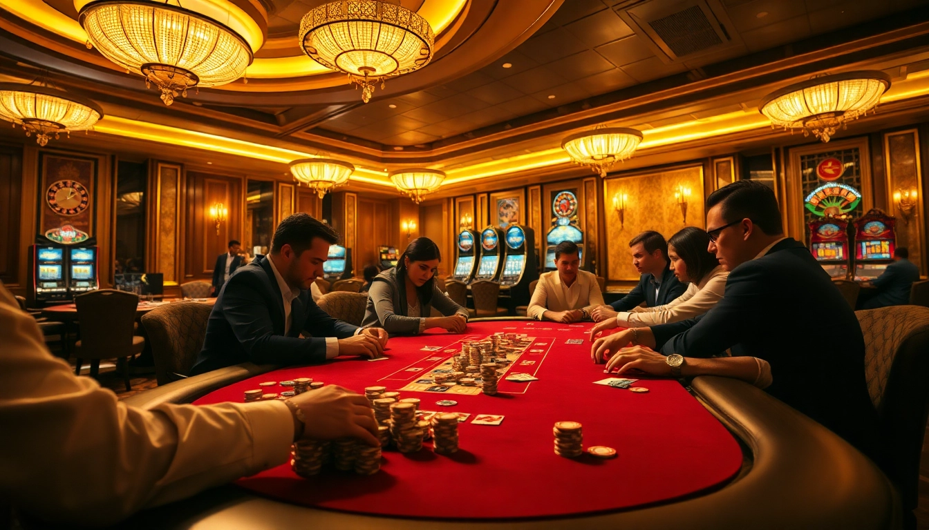 Experience the thrill of gambling at https://luongsontv5.com/ with high-stakes poker games in a luxurious casino setting.