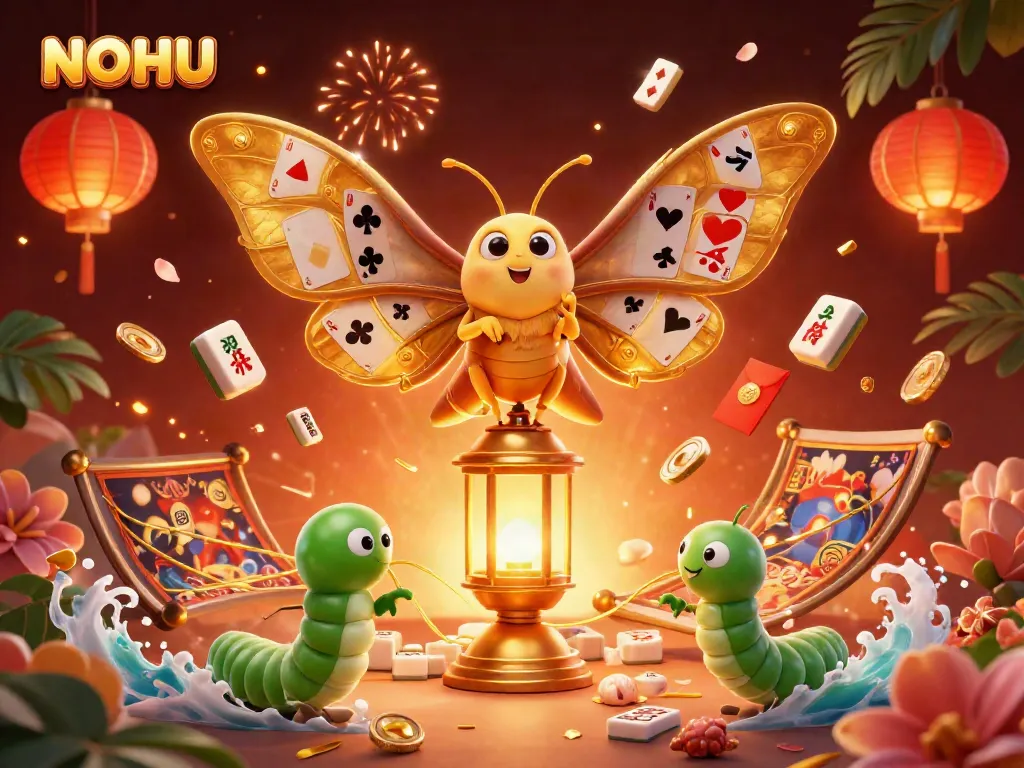 Experience the thrilling elements of NOHU through an engaging 3D casino scene with vibrant gameplay visuals and rich colors.