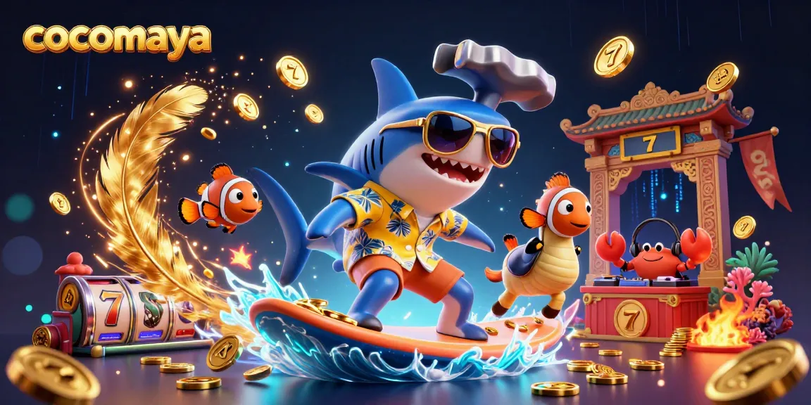 Cocomaya brings vibrant characters surfing on gold coins as they enjoy thrilling slot games adventure.