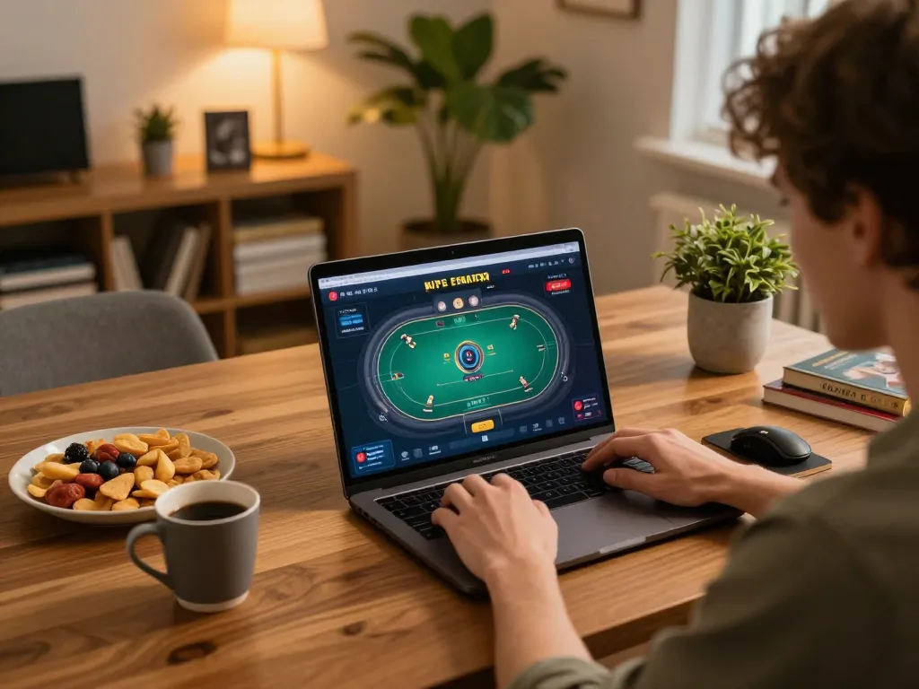 hb88 online gaming experience with player engaging in strategy-focused gameplay on a laptop