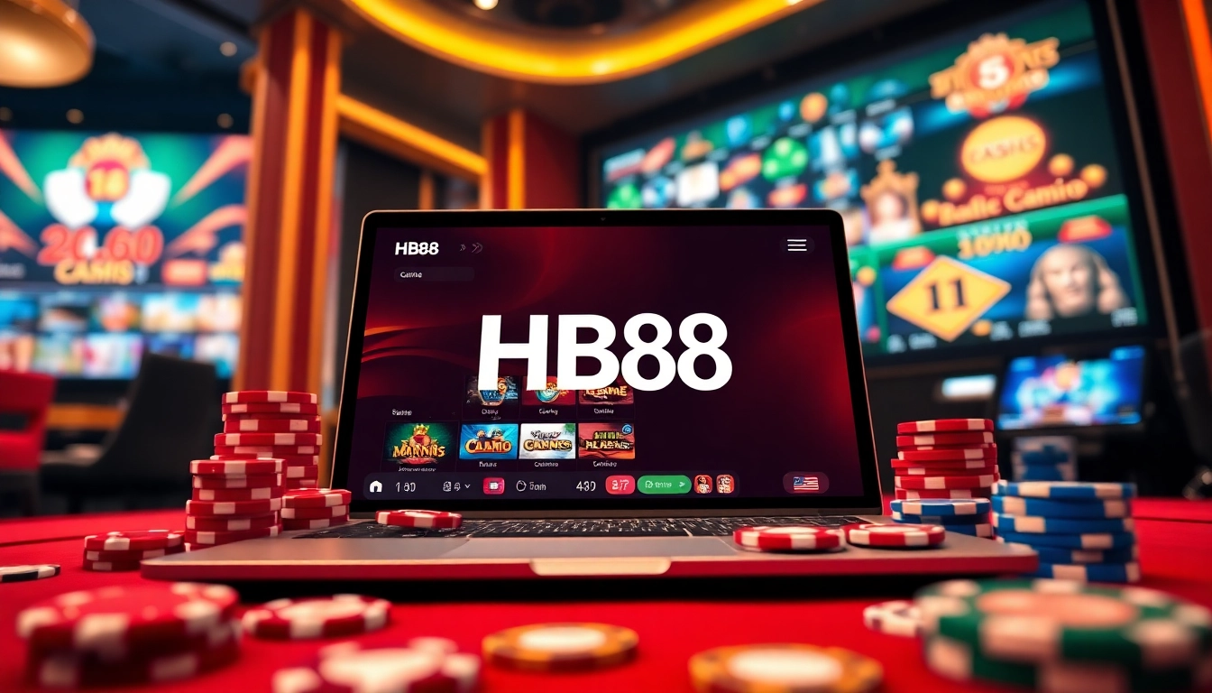hb88 online casino interface with vibrant gaming elements