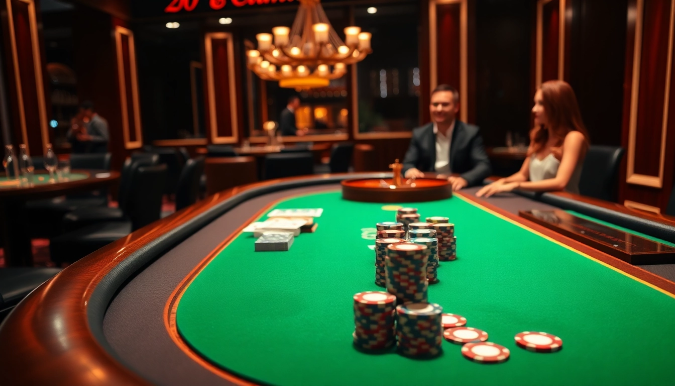Bong88 casino players enjoying high-stakes blackjack in a luxurious setting.