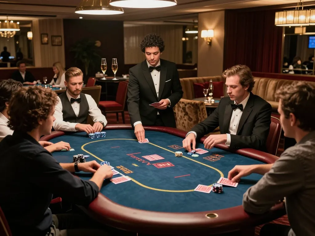 rr88 players enjoying an intense poker game in a luxurious VIP casino setting