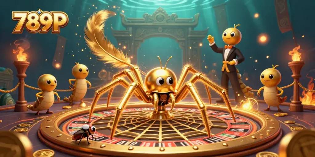 Engage in thrilling bets at 789P with a golden spider roulette, offering dynamic gaming excitement.