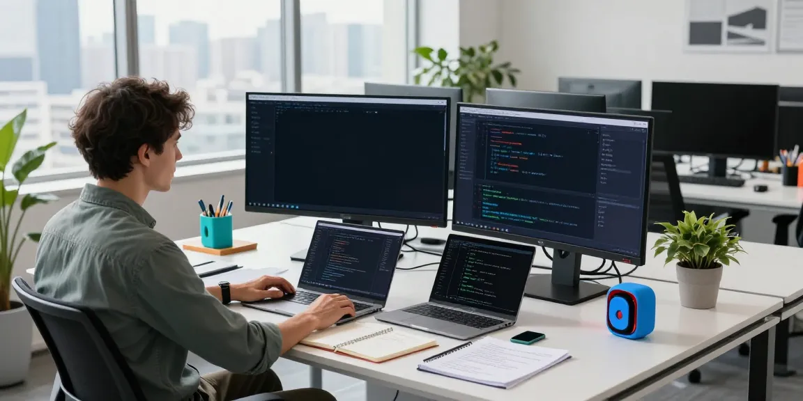 Developer utilizing instant indexing tools in a modern tech workspace.