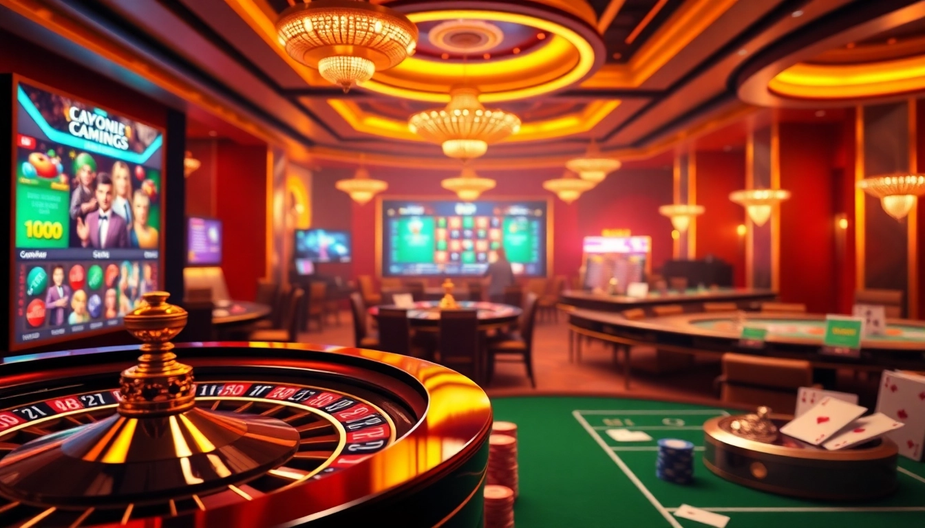 Gamblers engaging in online games at https://tg88.cafe/, showcasing vibrant casino elements.