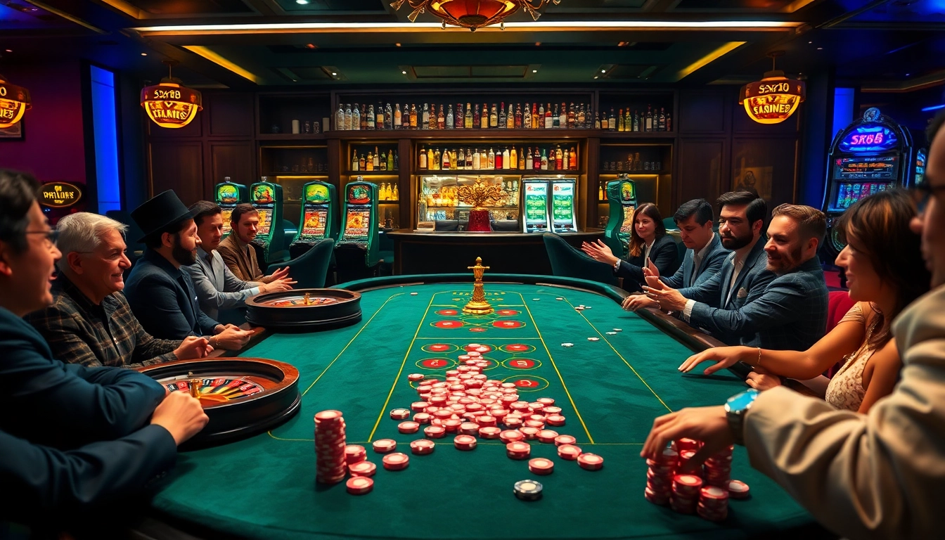 Experience the thrill of SX88 at a luxurious casino table with vibrant gaming elements.