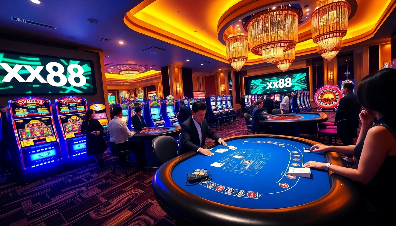 Experience the thrill at xx88 casino, where professional dealers and vibrant games await.