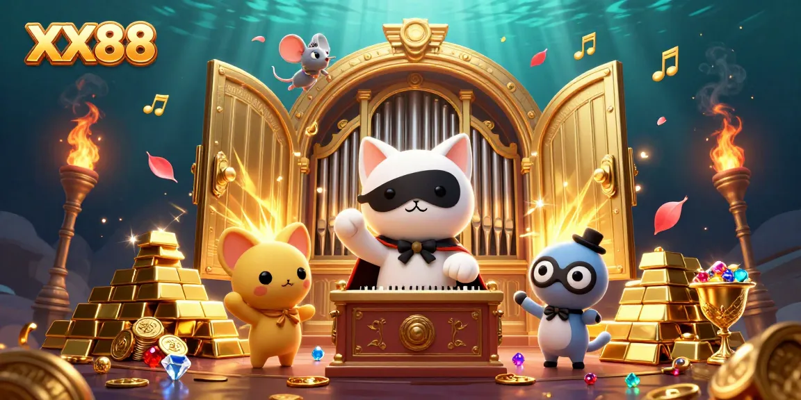 Spin the reels with XX88 and enjoy dazzling treasures in a vibrant casino scene.